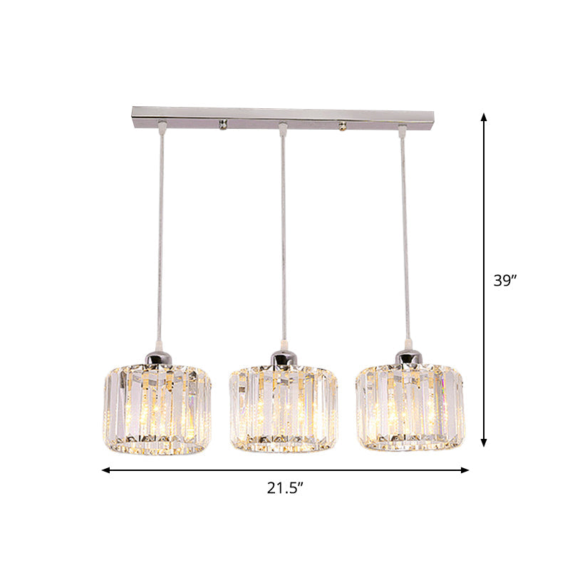 Modern 10-Head Cluster Pendant Light With Crystal Shade - Elegant Lobby Hanging Lamp
