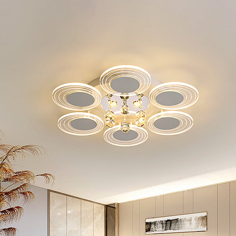 Contemporary Led Crystal Ball Flushmount Ceiling Lamp Wide 25.5/31.5 - Perfect For Living Room
