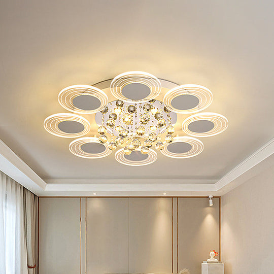 Contemporary Led Crystal Ball Flushmount Ceiling Lamp Wide 25.5/31.5 - Perfect For Living Room Clear