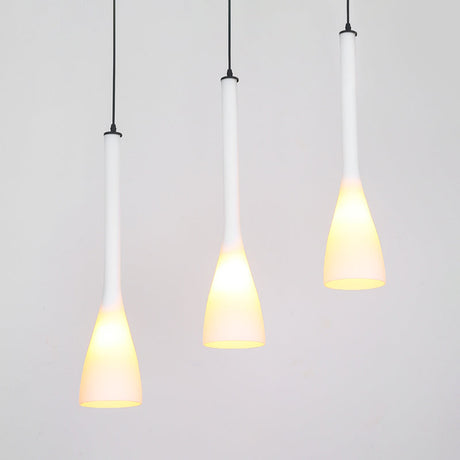 Modern Teardrop Multi Ceiling Light - White Glass 3-Light Pendant For Restaurants
