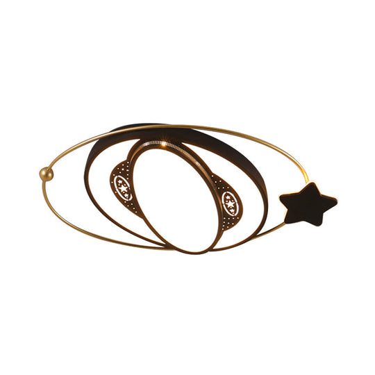 Black Star Design Led Flush Mount Spotlight: Round Ceiling Fixture With Nordic Acrylic