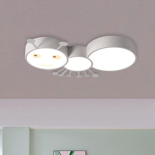 Kid’s Room Macaroon Themed Led Ceiling Light Fixture In White/Pink/Blue White