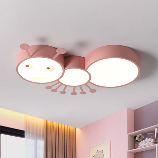 Kid’s Room Macaroon Themed Led Ceiling Light Fixture In White/Pink/Blue Pink