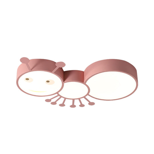 Kid’s Room Macaroon Themed Led Ceiling Light Fixture In White/Pink/Blue