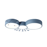 Kids Room Macaroon Themed Led Ceiling Light Fixture In White/Pink/Blue