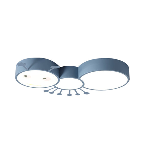 Kids Room Macaroon Themed Led Ceiling Light Fixture In White/Pink/Blue