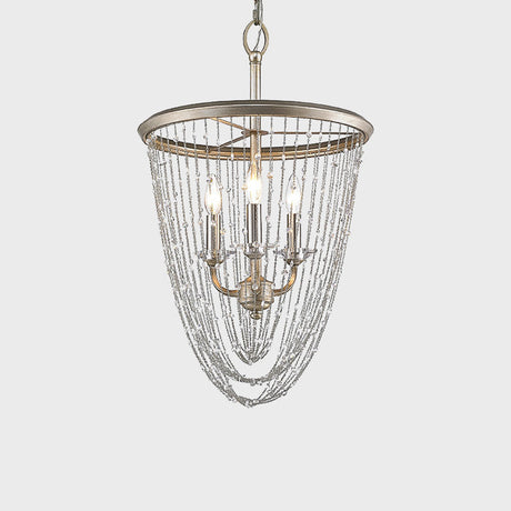 Gold Crystal Chandelier Lamp With 3 Heads - Contemporary Suspension Light