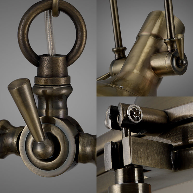 Nautical Brushed Brass Bell Pendant Light With Glass Diffuser - Dining Room Ceiling Fixture