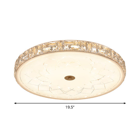 Gold Minimalist Led Ceiling Light With Glass Diffuser For Bedrooms