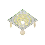 Minimalist Square Clear Crystal Led Flushmount Ceiling Light For Hallways