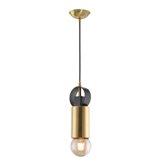 Modern Tube Mini Pendulum Light - Brass Finish For Bedroom Suspension