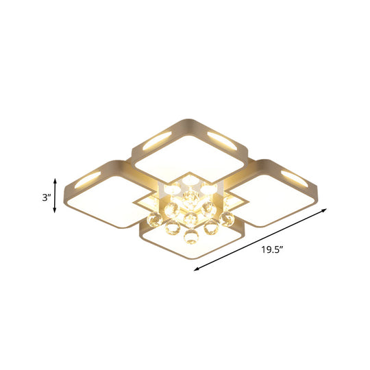 Minimalist Crystal Ball Led Ceiling Lamp - Acrylic White Flush Mount Light