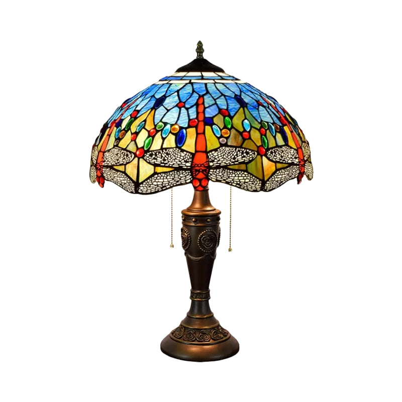 Daniela - Dragonfly Jeweled Table Lamp Mediterranean Inspired Nightstand Light