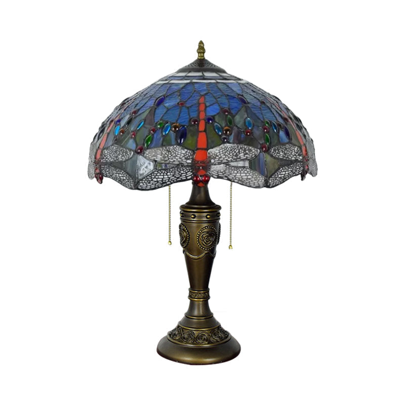 Daniela - Dragonfly Jeweled Table Lamp Mediterranean Inspired Nightstand Light