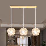 Modern Crystal Cluster Pendant With Apple-Like Design - Gold Finish