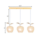 Modern Crystal Cluster Pendant With Apple-Like Design - Gold Finish