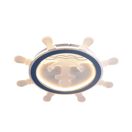 Blue Anchor Mediterranean Flush Mount Led Ceiling Light For Living Room