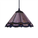 Tiffany Loft Pendant Light In Purple Glass Cone Design - Ideal For Living Room