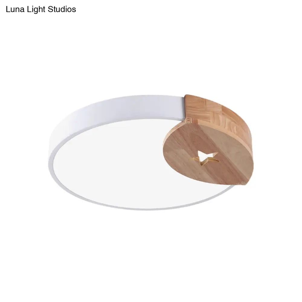 9’/12’ Circle White Led Flush Light With Acrylic Ceiling Mount - Modern White/Warm