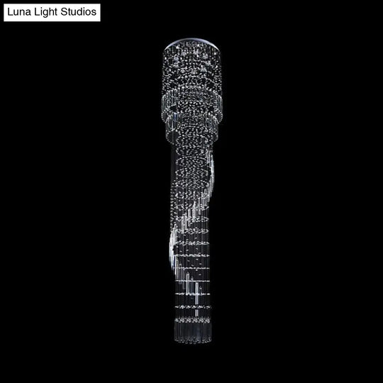 Modern Crystal Cascading Pendant Light With 9 Led Heads - Gold Finish
