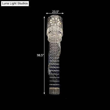 9-Head Led Pendant Lighting: Elegant Gold Crystal Cascading Multiple Hanging Lamp