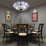 Tiffany Floral Flush Mount Ceiling Lights - 2 Light Bedroom Fixture
