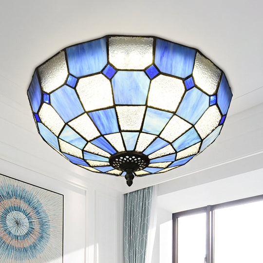Baroque 3 - Head Cut Glass Clear/Textured White Flushmount Ceiling Light