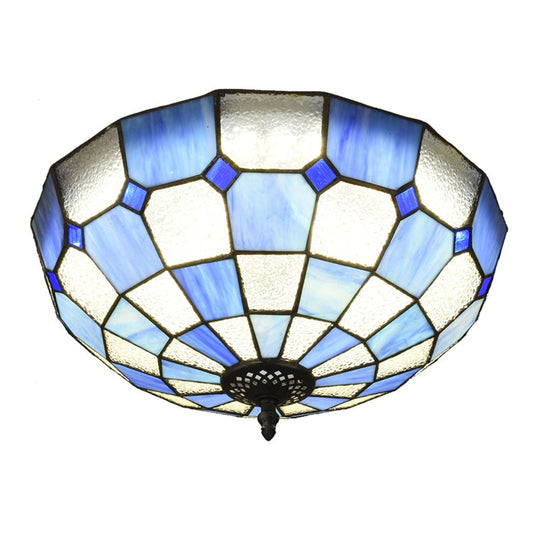 Baroque 3-Head Cut Glass Clear/Textured White Flushmount Ceiling Light