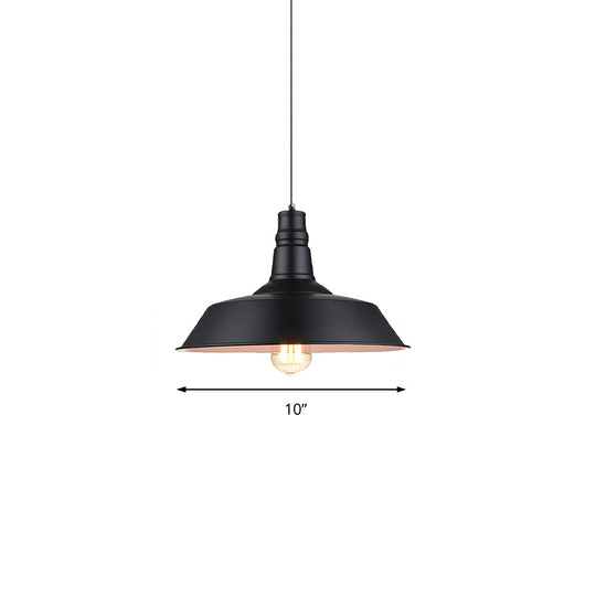 2 Pack Barn Metal Ceiling Light - Industrial Kitchen Pendant Lighting In Black