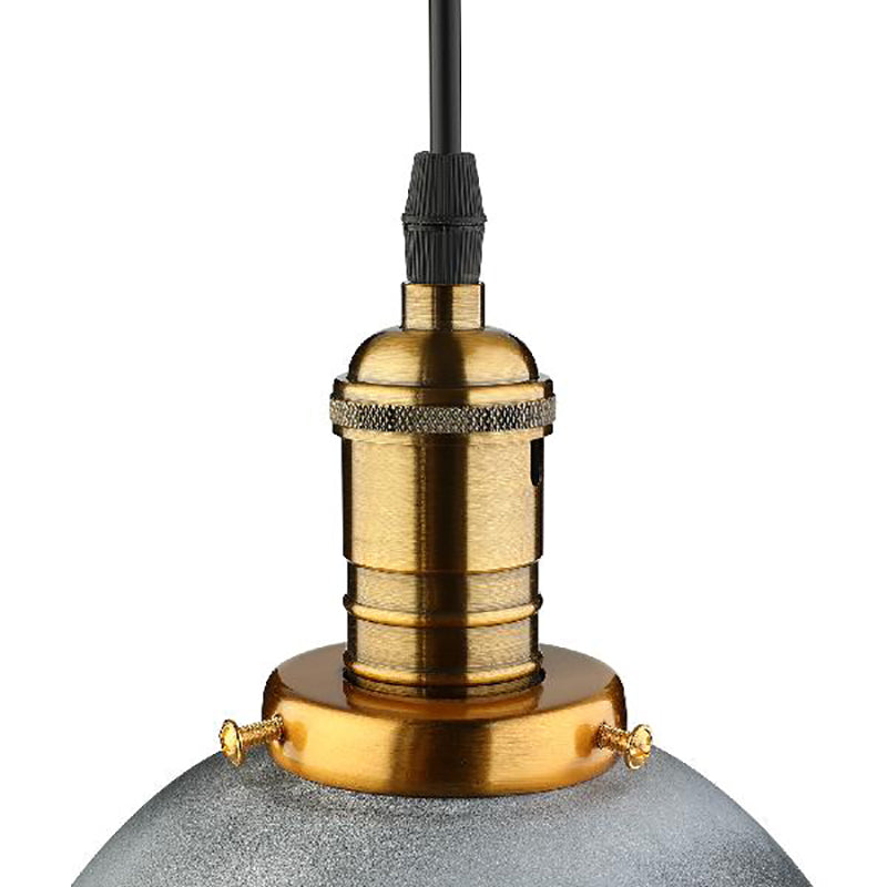 Sleek Aged Silver Bell Shade Hanging Light - Industrial Style Iron Ideal For Dining Room Fixture 1