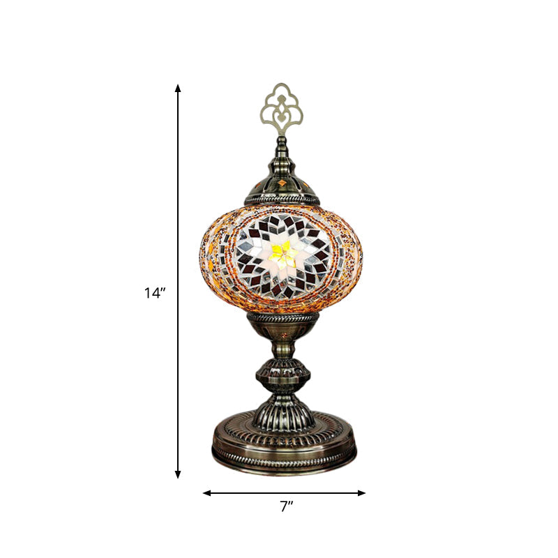 Caroline - Moroccan Oblong Night Light Stained Art Glass Lamp