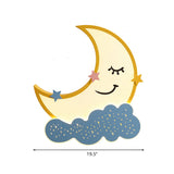 Yellow Moon And Cloud Led Flush Ceiling Light - Cartoon Metal Fixture