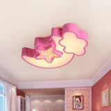Nordic Led Flush Ceiling Light With Acrylic Starry Sky Design - Ideal For Childs Bedroom