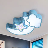 Nordic Led Flush Ceiling Light With Acrylic Starry Sky Design - Ideal For Childs Bedroom
