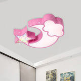Nordic Led Flush Ceiling Light With Acrylic Starry Sky Design - Ideal For Childs Bedroom