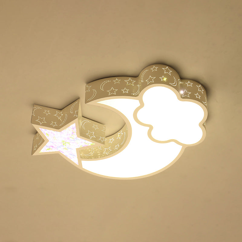 Nordic Led Flush Ceiling Light With Acrylic Starry Sky Design - Ideal For Child’s Bedroom