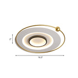 Modern Led Gold Round Flushmount Ceiling Light In White/Warm