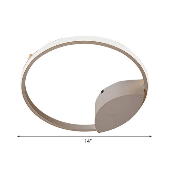 White Light Circular Flush Mount Led Ceiling Fixture (14’/19’/21.5’) For Hallways And Corridors
