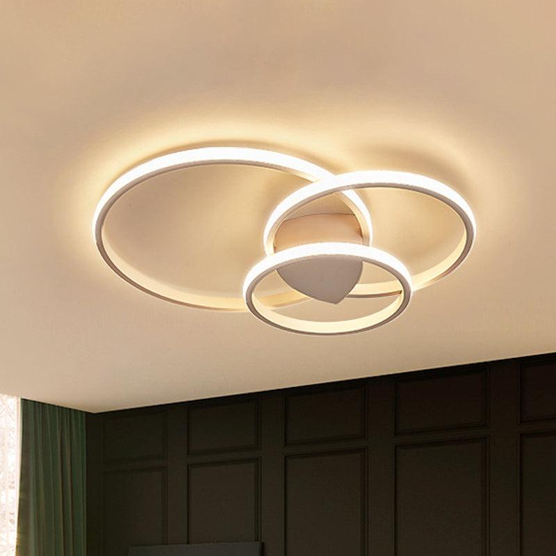White Light Circular Flush Mount Led Ceiling Fixture (14’/19’/21.5’) For Hallways And Corridors
