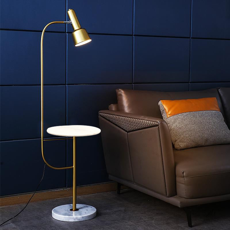 Modern Gold Floor Lamp - Metallic Tube Design Ideal For Living Room