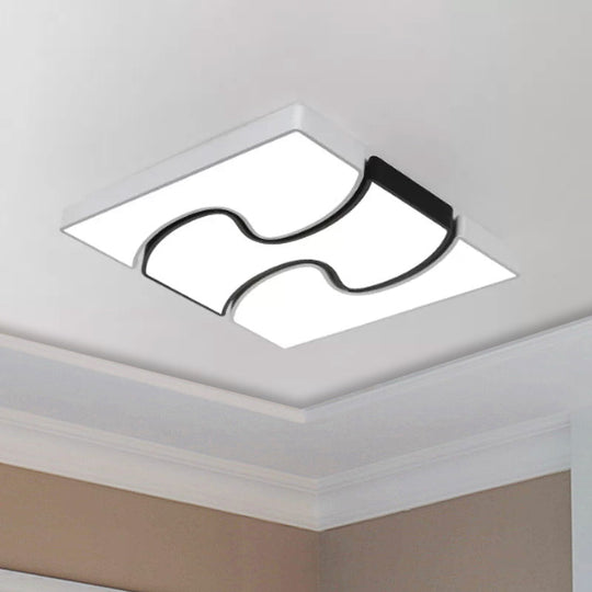 Modernist Style Led Flush Mount Lighting In White - 16.5’/27’ Width For Living Room
