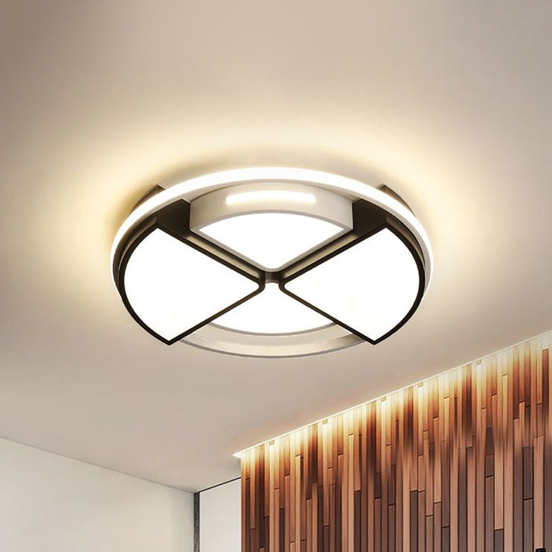 Modern Fan-Shaped Led Flush Mount Ceiling Light With Metal And Acrylic Shade - 16/19.5