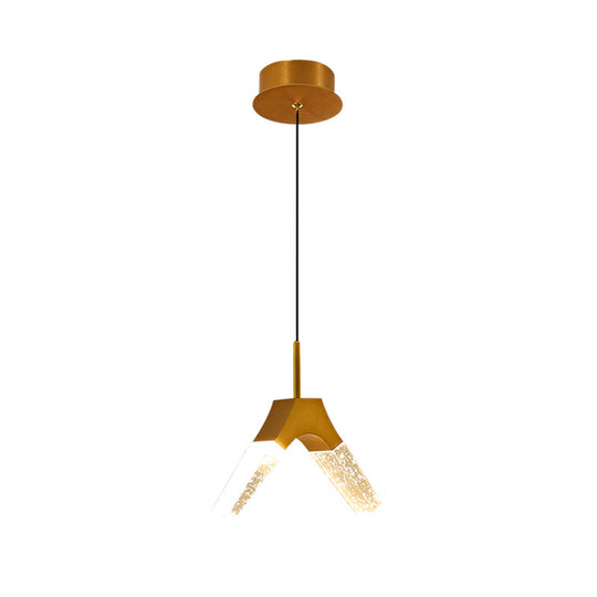 Minimalist Crystal Glass Led Gold Pendant Light - Orb/Teardrop/Arc Shape