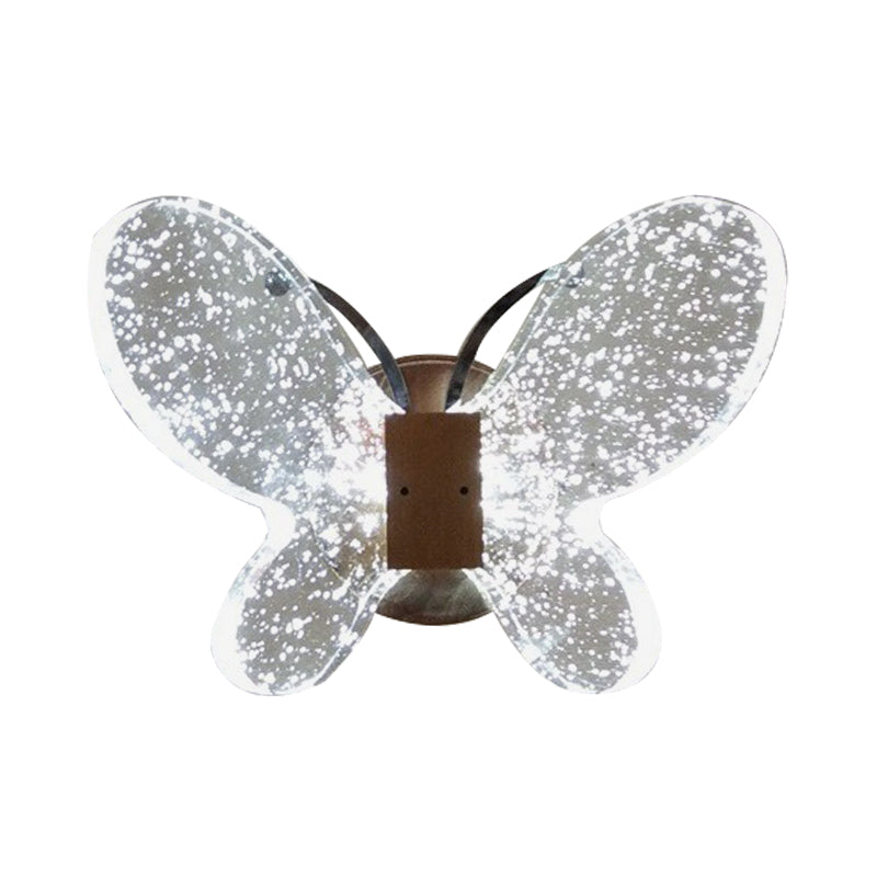 Gold Led Butterfly Crystal Wall Sconce: Minimalist Lighting For Bedroom