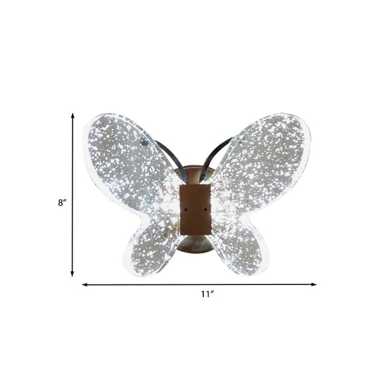Gold Led Butterfly Crystal Wall Sconce: Minimalist Lighting For Bedroom