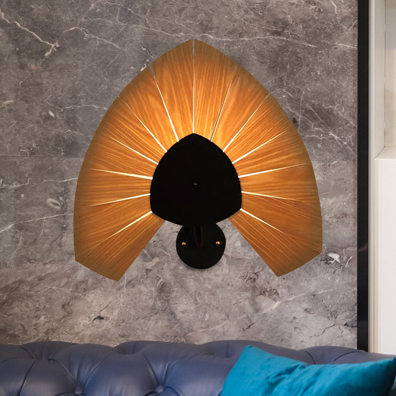 Handmade Wood Veneer Wall Sconce With Modern Stylish Design And 1 Light - Perfect For Restaurants