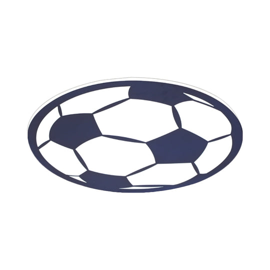 Cartoon Football Led Flush Ceiling Light For Nursery - White/Black/Pink