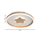 Minimalist Led Acrylic Star Flushmount Lighting In White Bedroom Flush Lamp - 16/19.5 Diameter