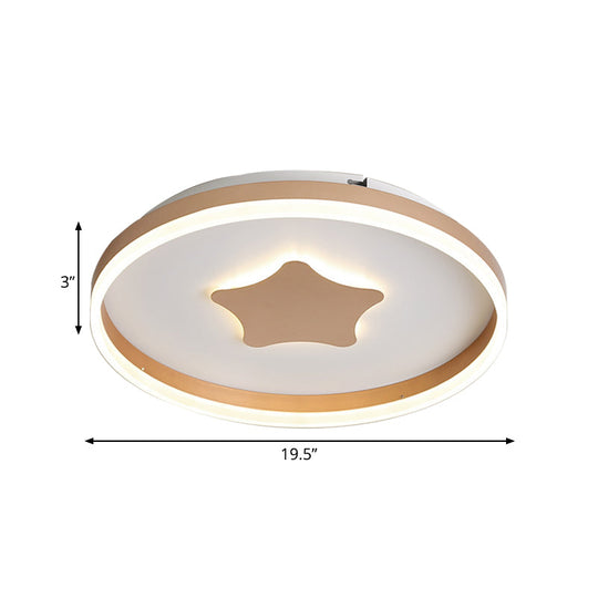 Minimalist Led Acrylic Star Flushmount Lighting In White Bedroom Flush Lamp - 16/19.5 Diameter