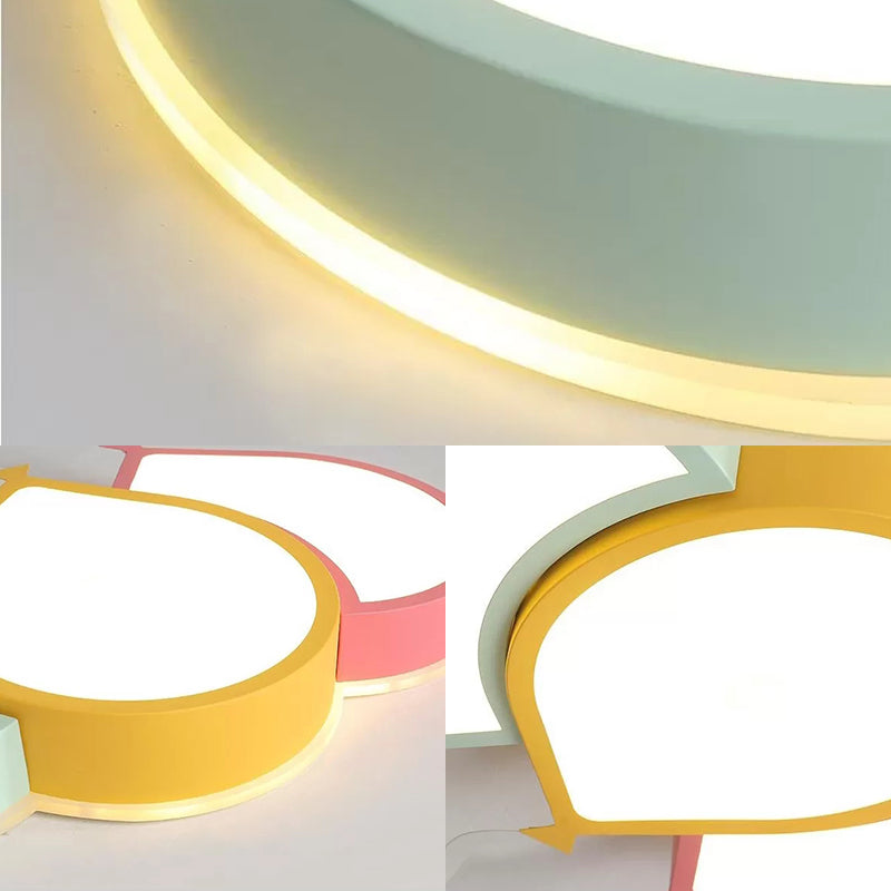 Kid’s Bedroom Led Ceiling Lamp In Macaron Loft Style - Acrylic Flat Balloon Design